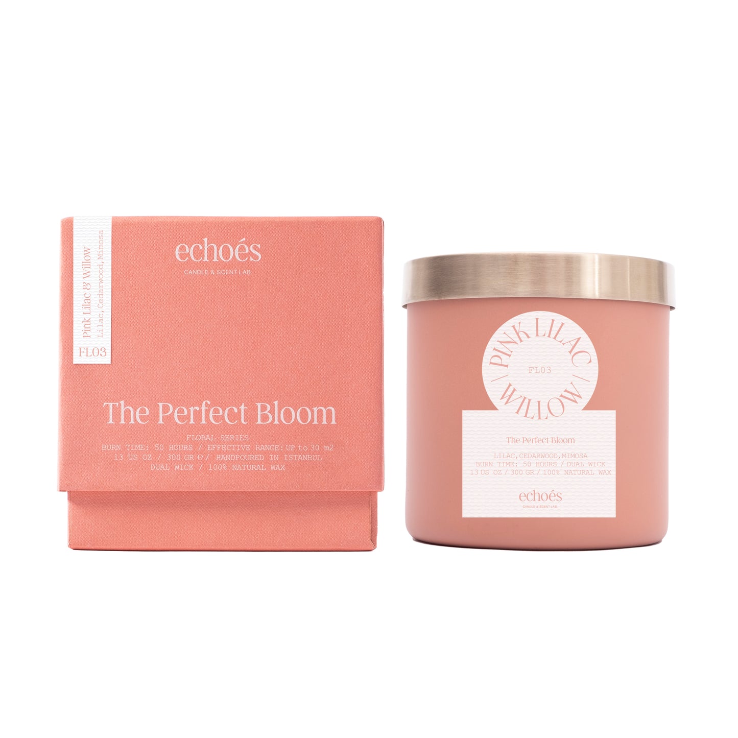 נר בינוני PINK LILACH & WILLOW (300 GR)